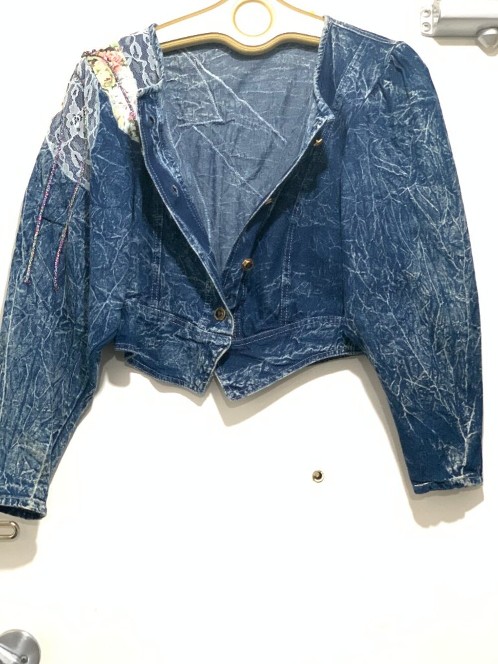 VINTAGE CARRELI CROPPED ACID WASH DENIM JACKETS SIZE S - Picture 3 of 10